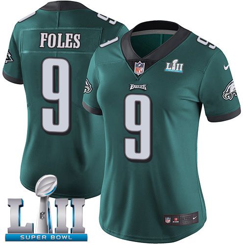 Women Philadelphia Eagles #9 Foles Green Limited 2018 Super Bowl NFL Jerseys->women nfl jersey->Women Jersey